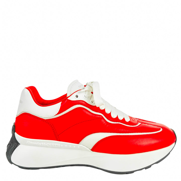 Alexander McQueen Sprint Sneakers in Tulip Red and White - Discounts on Alexander McQueen at UAL