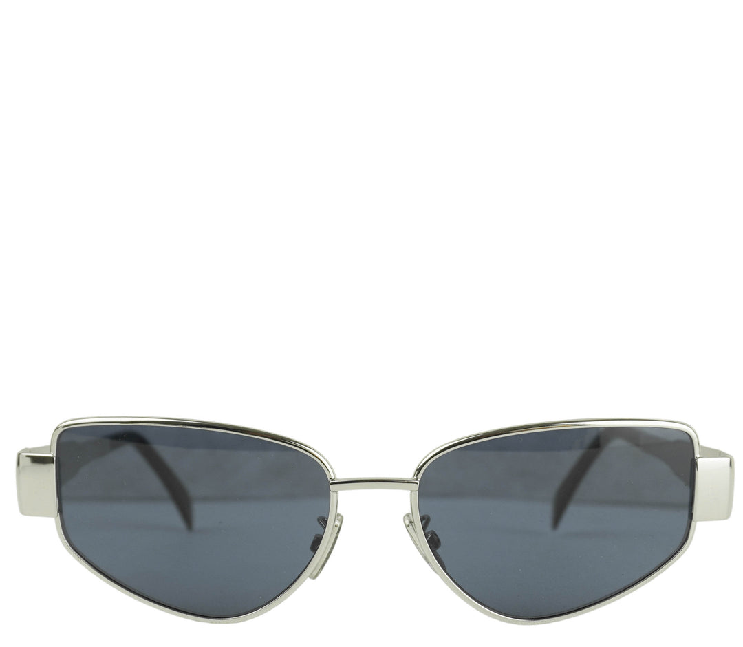 Celine Triomphe Metal 04 Sunglasses in Silver and Blue - Discounts on Celine at UAL