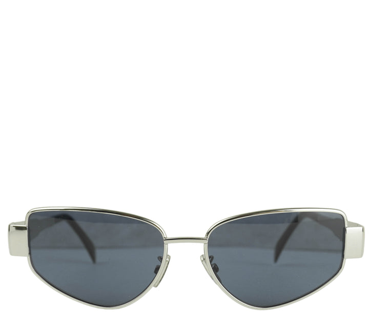 Celine Triomphe Metal 04 Sunglasses in Silver and Blue - Discounts on Celine at UAL