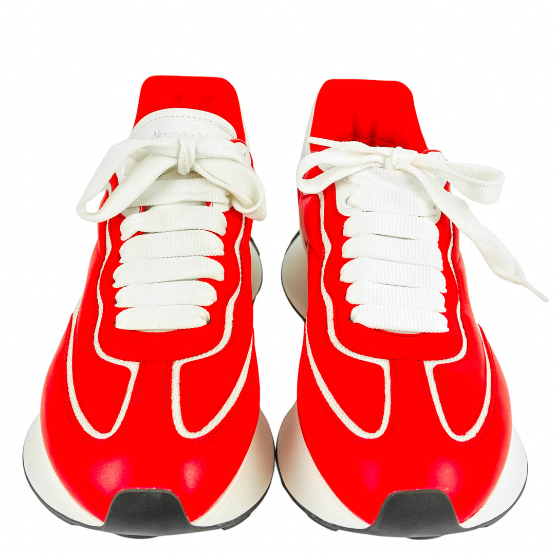 Alexander McQueen Sprint Sneakers in Tulip Red and White - Discounts on Alexander McQueen at UAL