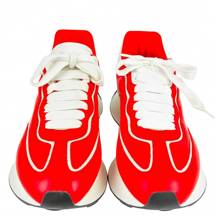 Alexander McQueen Sprint Sneakers in Tulip Red and White - Discounts on Alexander McQueen at UAL