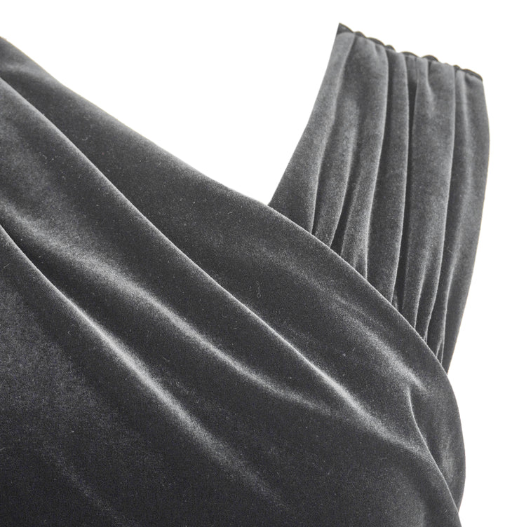 Ganni Velvet Ruched Sleeveless Top in Black - Discounts on GANNI at UAL