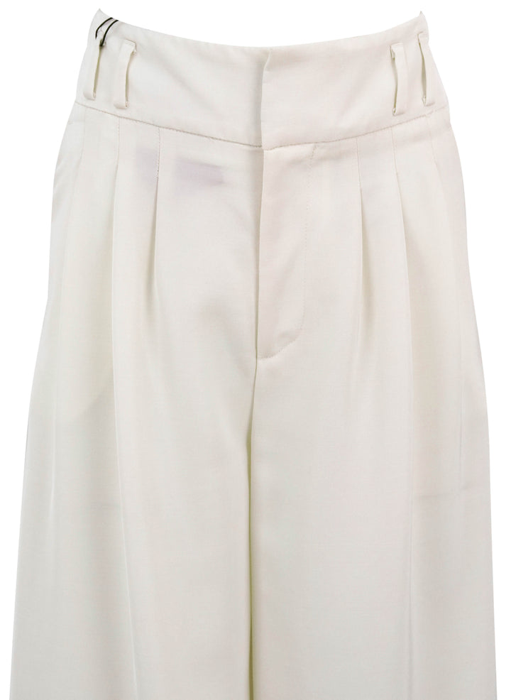 Altuzarra Pleated High Rise Trousers in Cream - Discounts on Altuzarra at UAL
