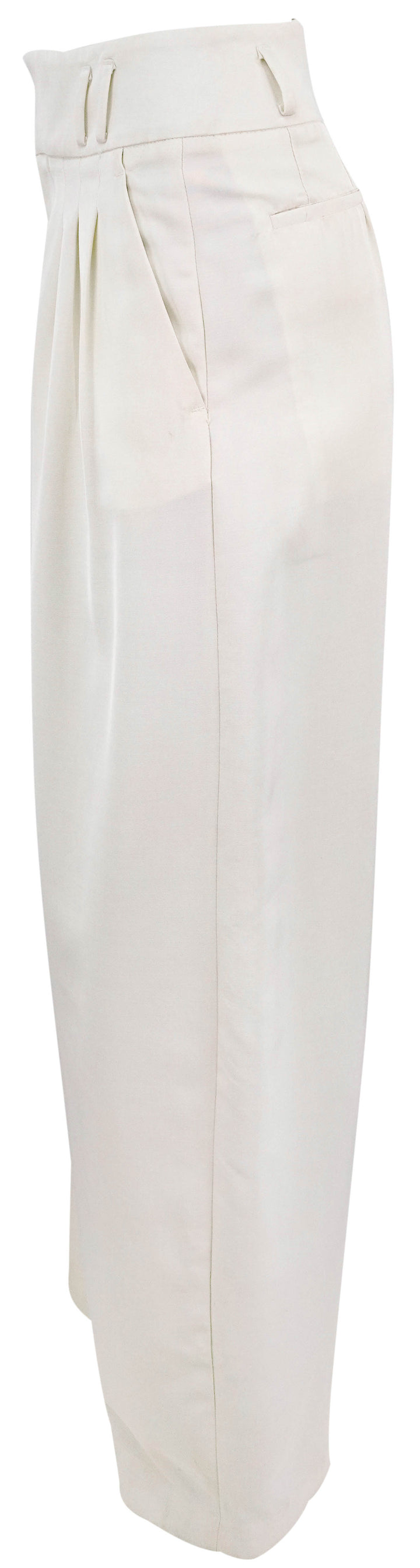 Altuzarra Pleated High Rise Trousers in Cream - Discounts on Altuzarra at UAL