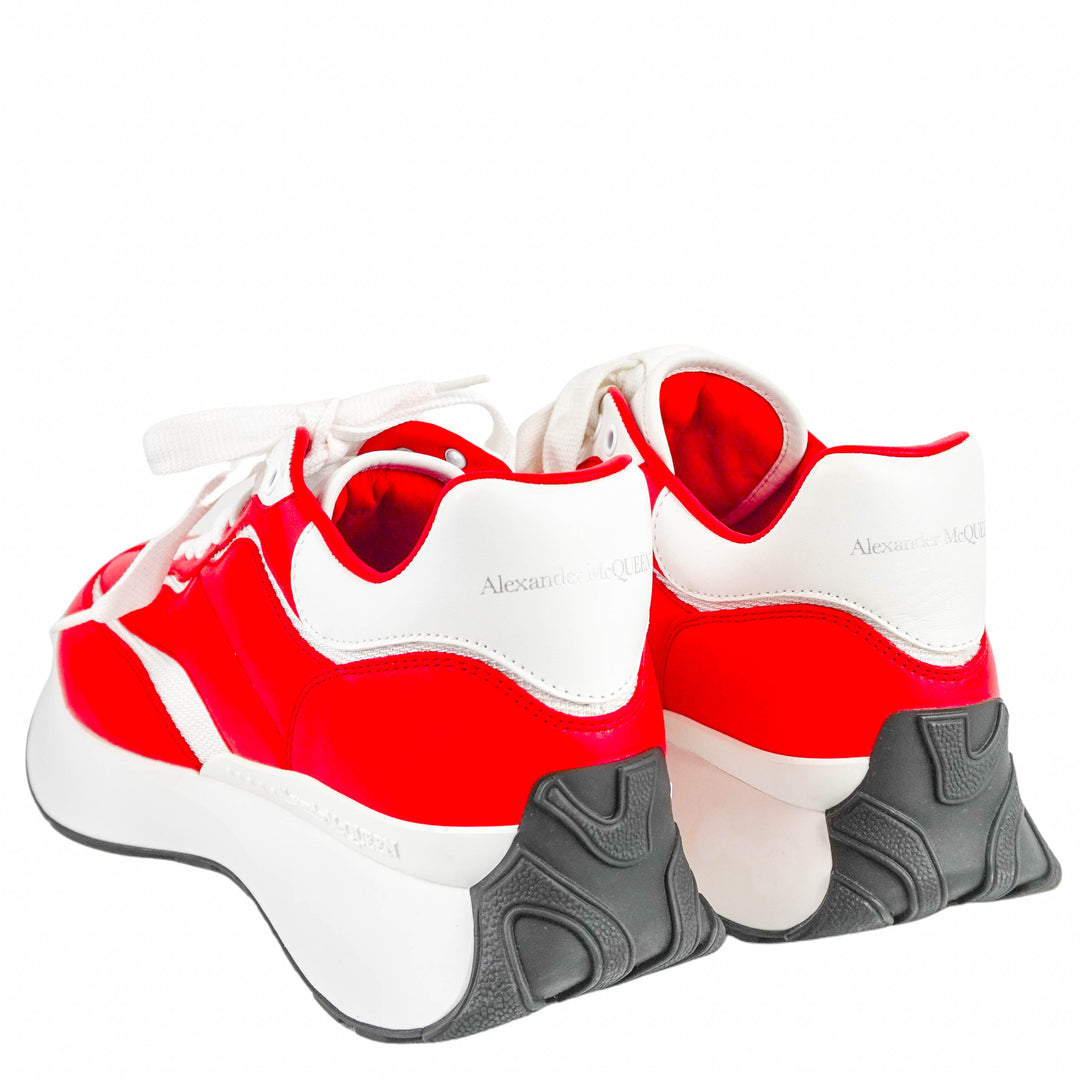 Alexander McQueen Sprint Sneakers in Tulip Red and White - Discounts on Alexander McQueen at UAL