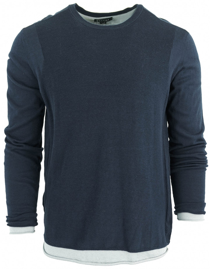 Velvet By Graham & Spencer Layered Long Sleeve Shirt in Navy/Grey - Discounts on Velvet By Graham & Spencer at UAL