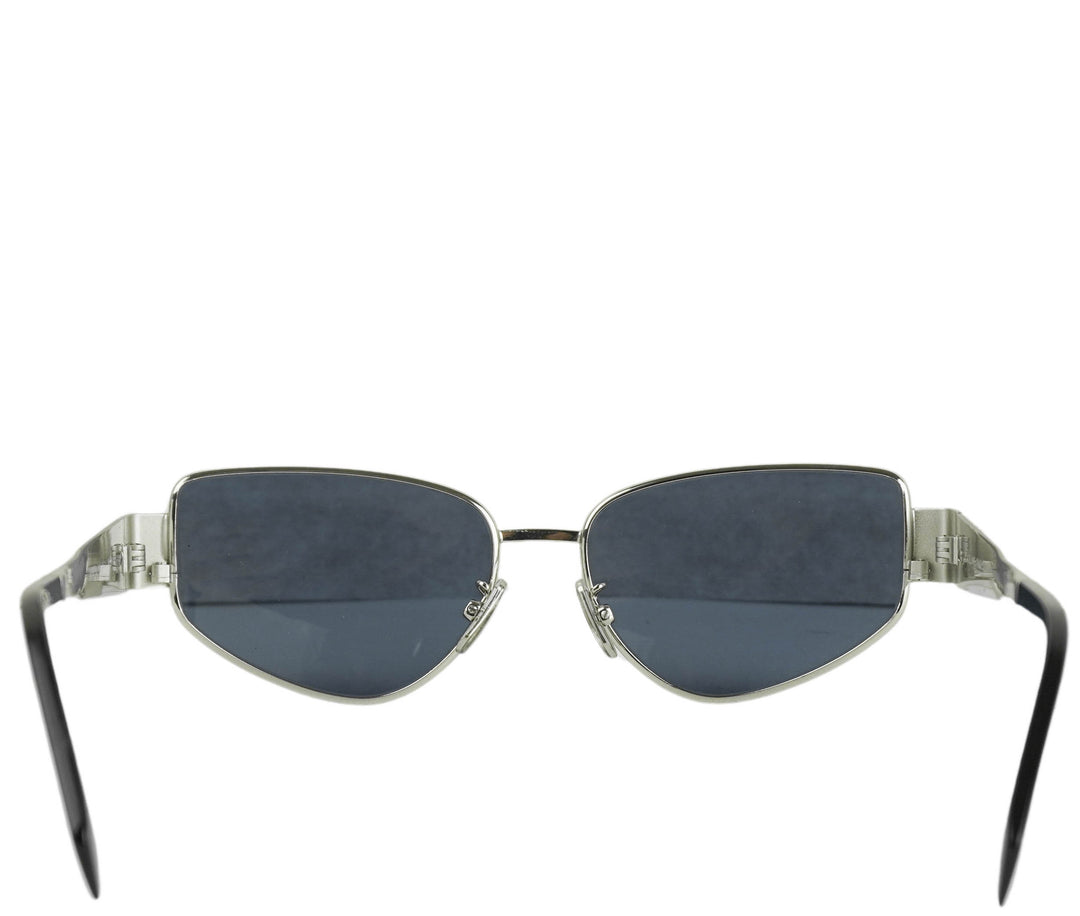 Celine Triomphe Metal 04 Sunglasses in Silver and Blue - Discounts on Celine at UAL