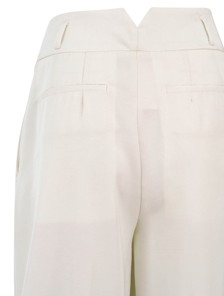 Altuzarra Pleated High Rise Trousers in Cream - Discounts on Altuzarra at UAL
