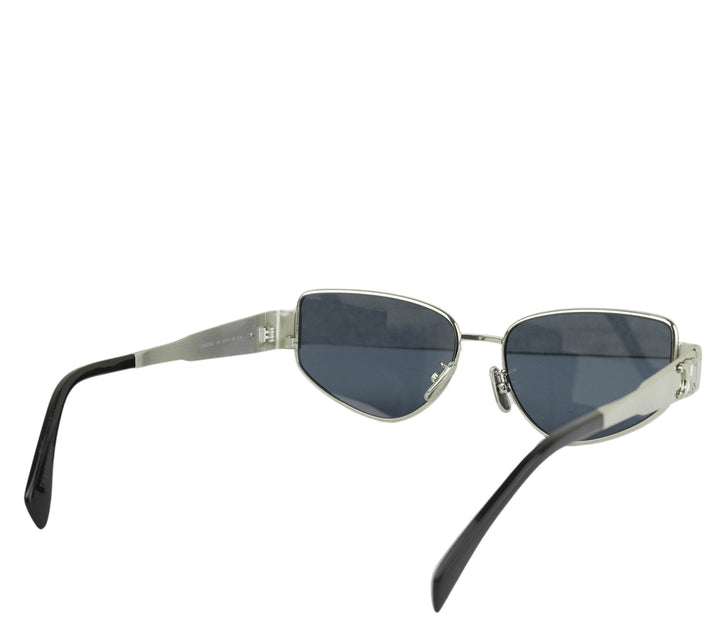 Celine Triomphe Metal 04 Sunglasses in Silver and Blue - Discounts on Celine at UAL