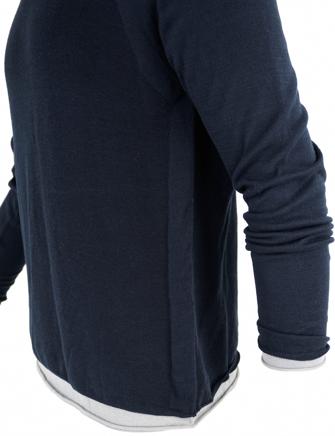 Velvet By Graham & Spencer Layered Long Sleeve Shirt in Navy/Grey - Discounts on Velvet By Graham & Spencer at UAL