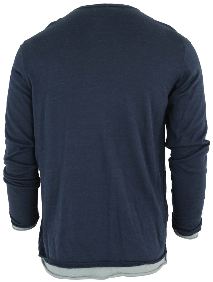 Velvet By Graham & Spencer Layered Long Sleeve Shirt in Navy/Grey - Discounts on Velvet By Graham & Spencer at UAL