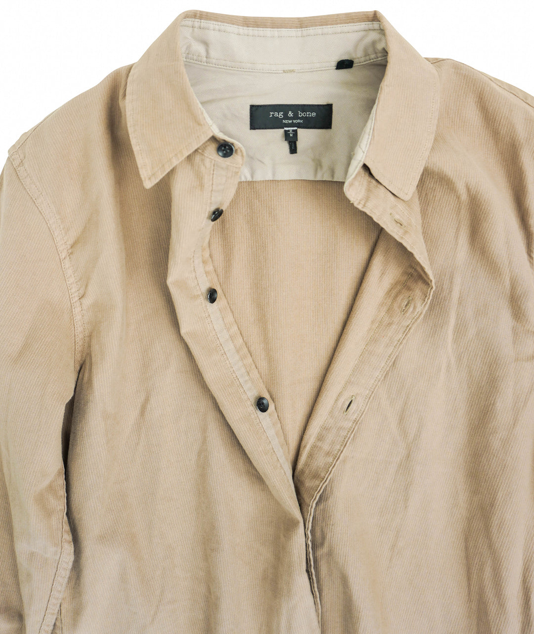 Rag & Bone Corduroy Button Down Shirt in Beige - Discounts on Rag & Bone at UAL