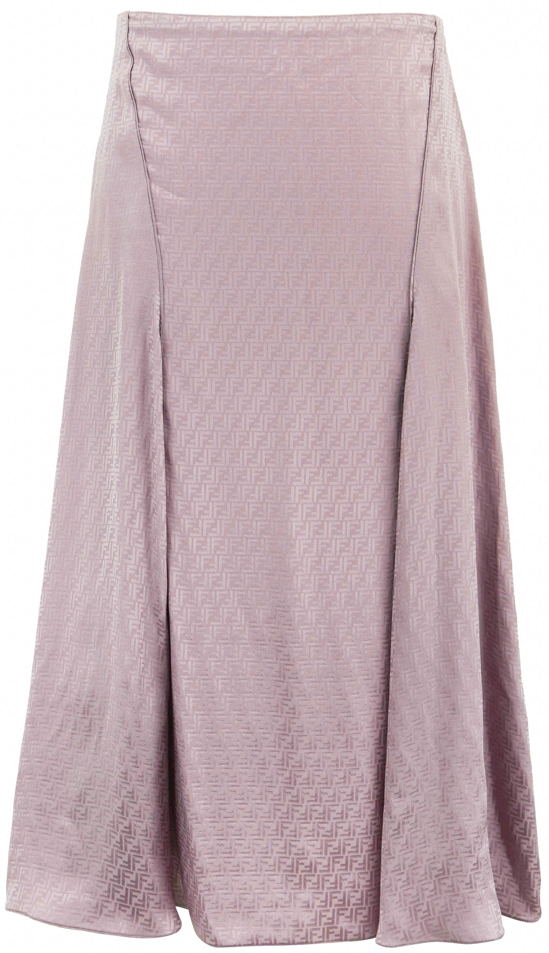 Fendi Logo Silk Midi Skirt in Mauve - Discounts on Fendi at UAL