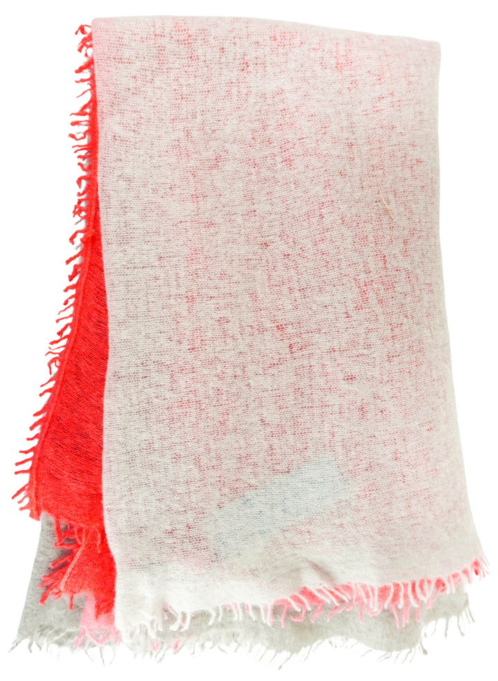 Bajra Cashmere Scarf in Red and Grey Ombre - Discounts on Bajra at UAL