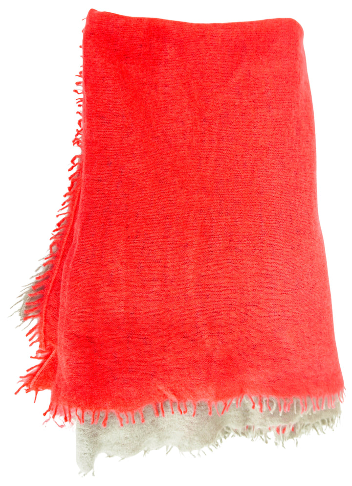 Bajra Cashmere Scarf in Red and Grey Ombre - Discounts on Bajra at UAL