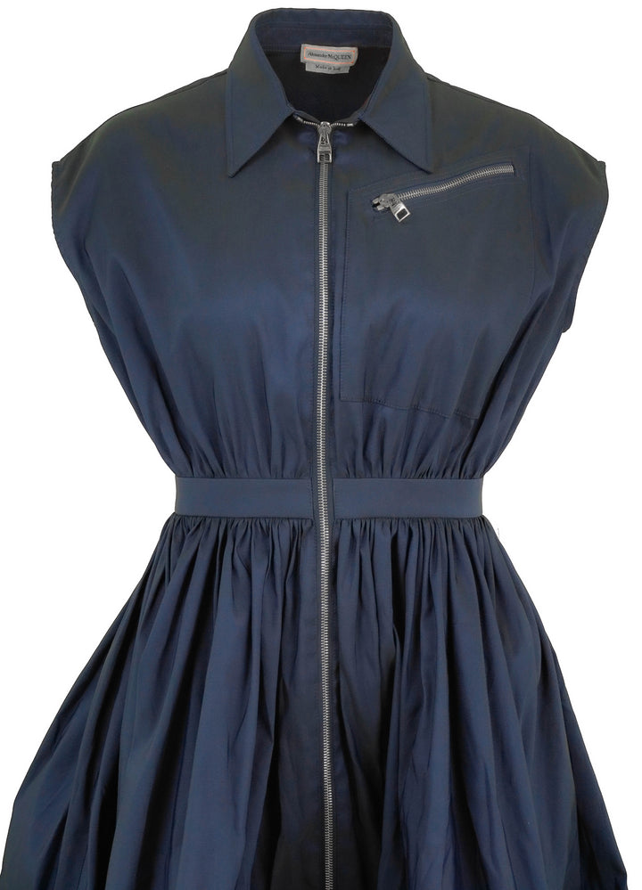 Alexander McQueen Sleeveless Dress in Navy - Discounts on Alexander McQueen at UAL