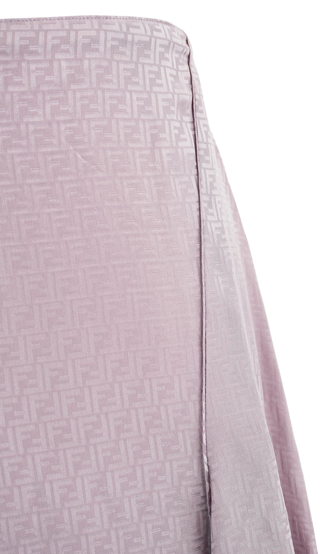 Fendi Logo Silk Midi Skirt in Mauve - Discounts on Fendi at UAL