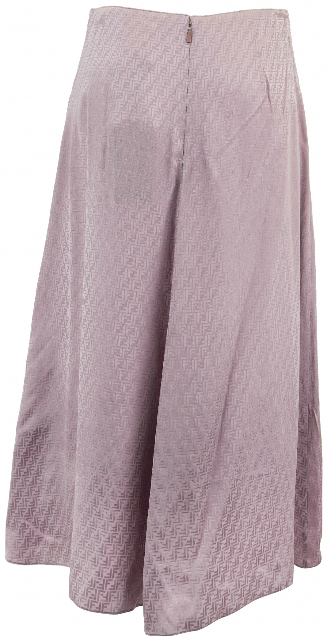Fendi Logo Silk Midi Skirt in Mauve - Discounts on Fendi at UAL