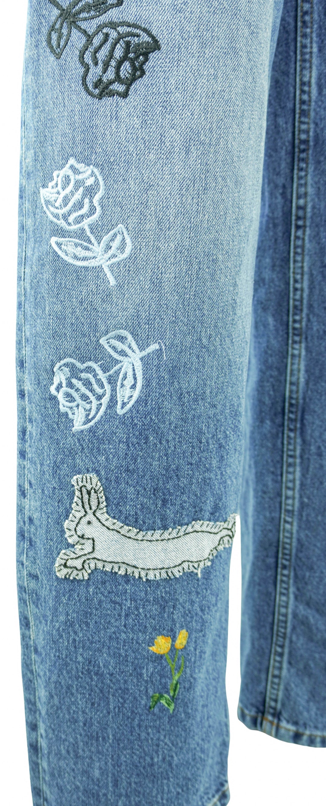 Marni Stone Washed Denim with Patches in Blue - Discounts on Marni at UAL