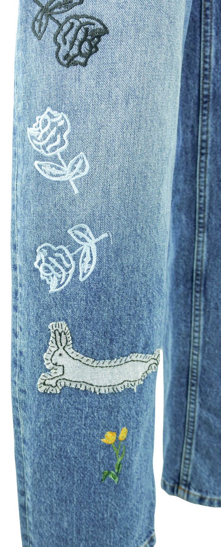 Marni Stone Washed Denim with Patches in Blue - Discounts on Marni at UAL