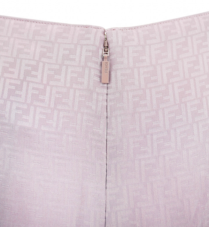 Fendi Logo Silk Midi Skirt in Mauve - Discounts on Fendi at UAL