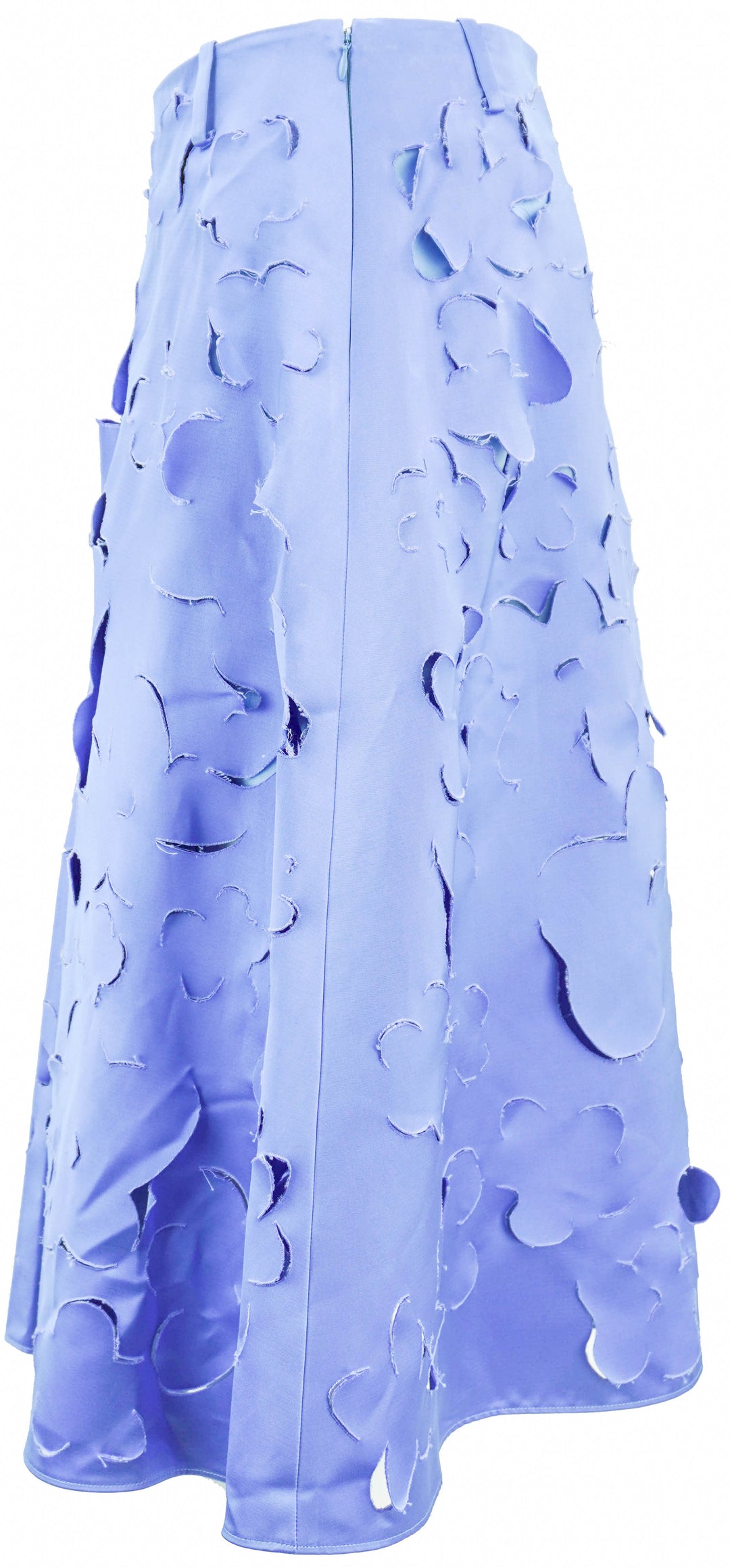 Marni Embroidered Duchesse Satin Cut-Out Skirt in Blue Lilac - Discounts on MARNI at UAL