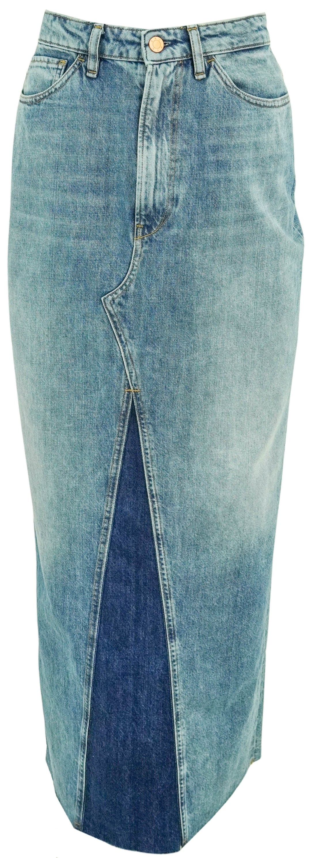 3x1 NYC Charlotte Denim Skirt in Ciel Blue - Discounts on 3x1 NYC at UAL