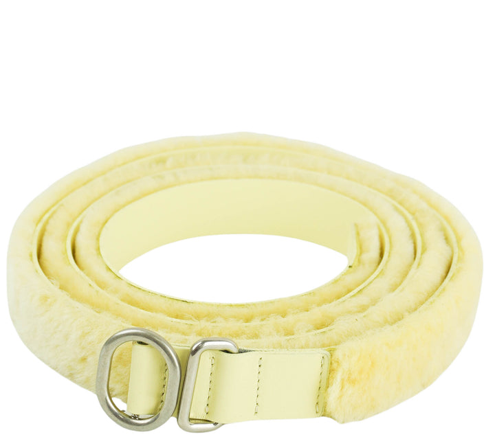Jil Sander Sheepskin Belt in Pale Yellow