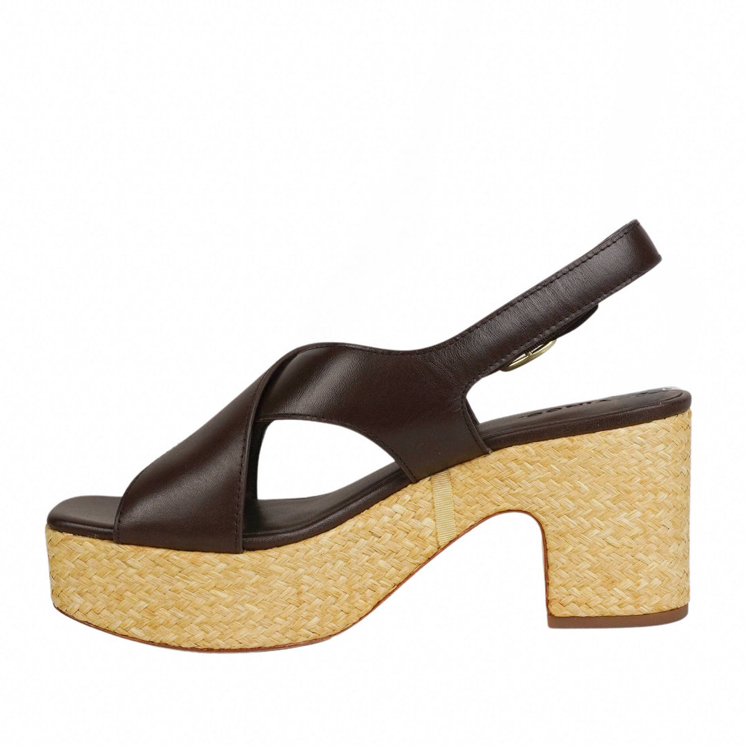 Vince. Clementina Platform Sandals in Cacao Brown - Discounts on Vince. at UAL