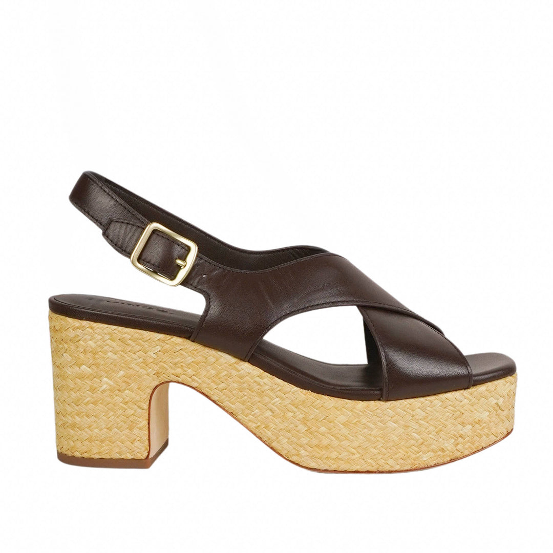 Vince. Clementina Platform Sandals in Cacao Brown - Discounts on Vince. at UAL