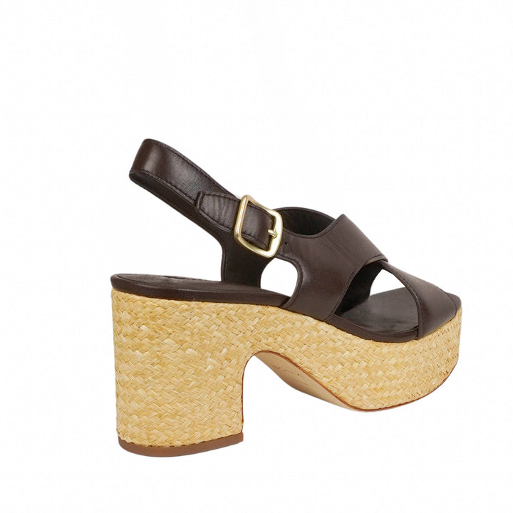 Vince. Clementina Platform Sandals in Cacao Brown - Discounts on Vince. at UAL