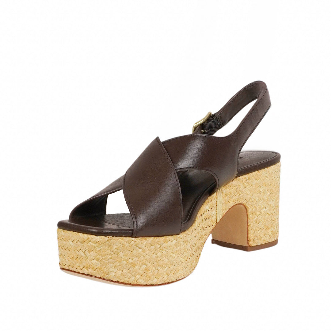 Vince. Clementina Platform Sandals in Cacao Brown - Discounts on Vince. at UAL