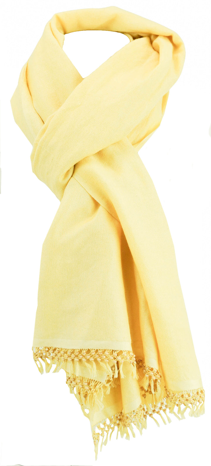 Bajra Cashmere Blend Scarf in Light Yellow