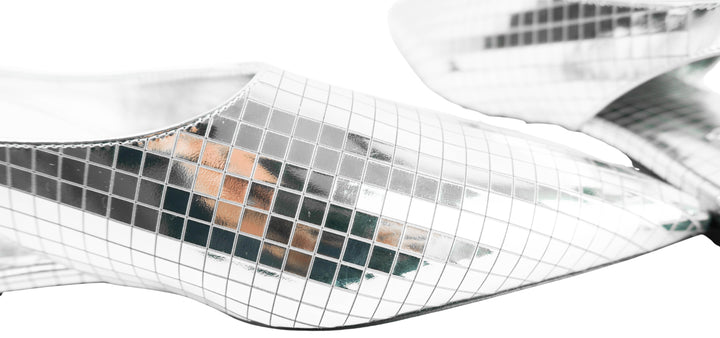 Alaïa Art Deco Flat Slingbacks in Silver Mirror Ball - Discounts on ALAÏA at UAL