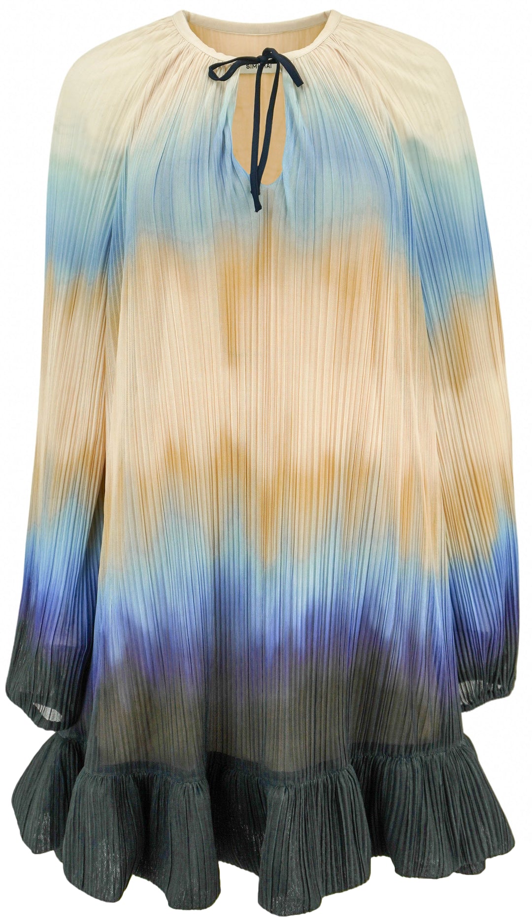 Simkhai Adasia Ombré Plissé Mini Dress in Sky - Discounts on Jonathan Simkhai at UAL