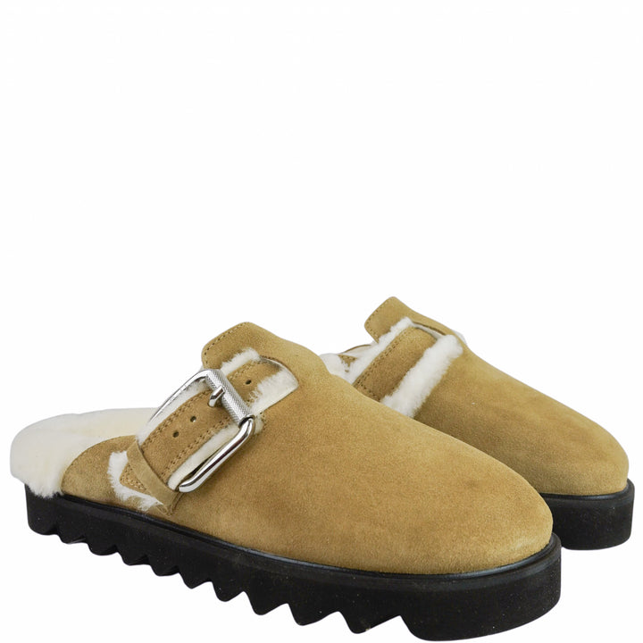 IRO Bracci Leather Mules in Tan/Cream - Discounts on IRO at UAL