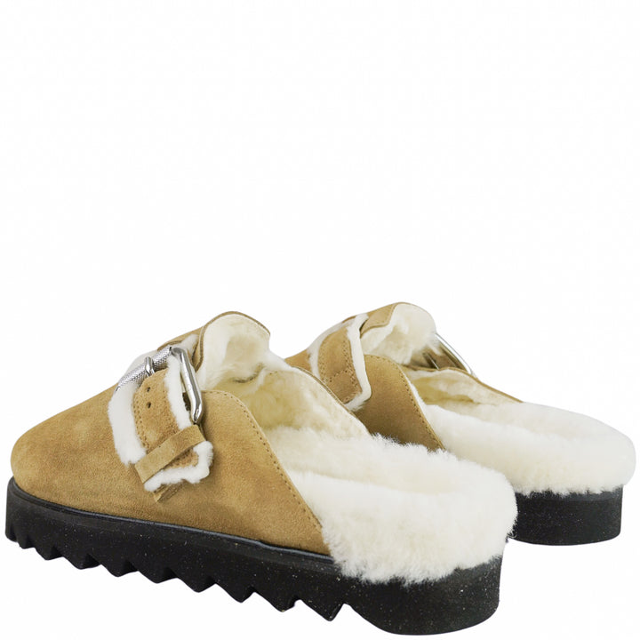 IRO Bracci Leather Mules in Tan/Cream - Discounts on IRO at UAL
