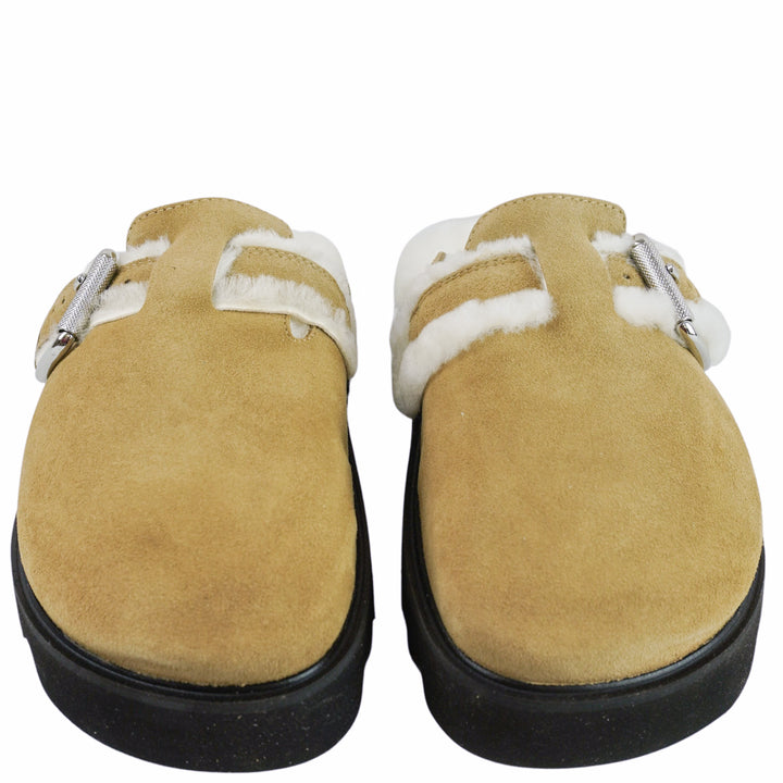 IRO Bracci Leather Mules in Tan/Cream - Discounts on IRO at UAL