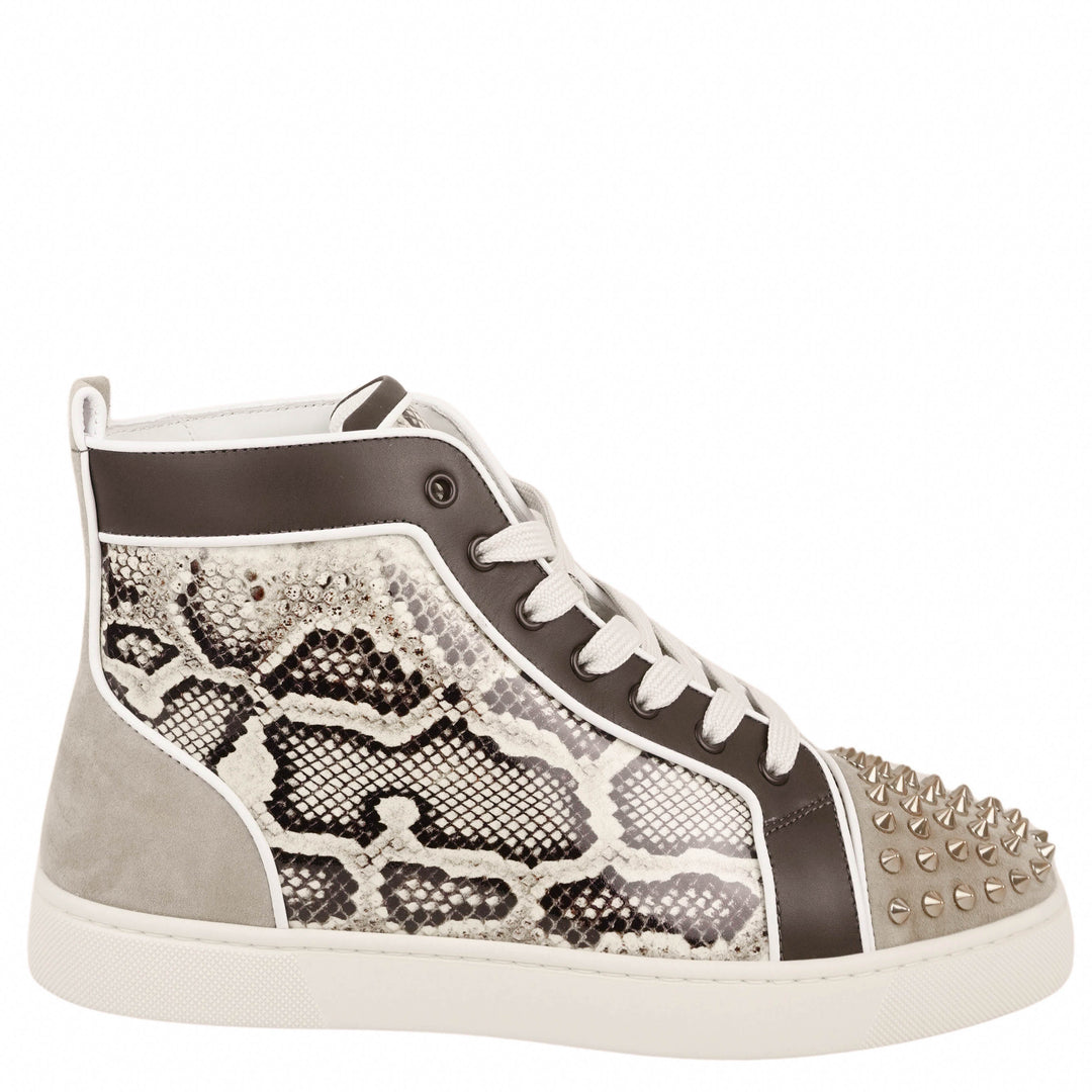 Christian Louboutin Lou Spikes Orlato Sneaker in Brown - Discounts on Christian Louboutin at UAL