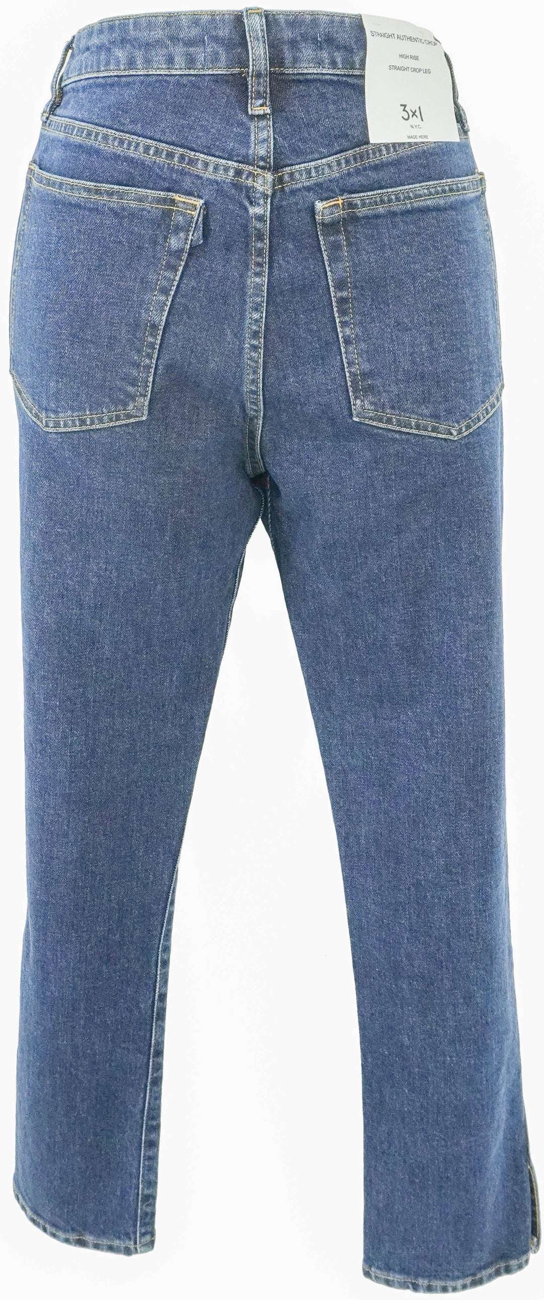 3x1 NYC Straight Authentic Crop Jeans in Dark Blue - Discounts on 3x1 NYC at UAL
