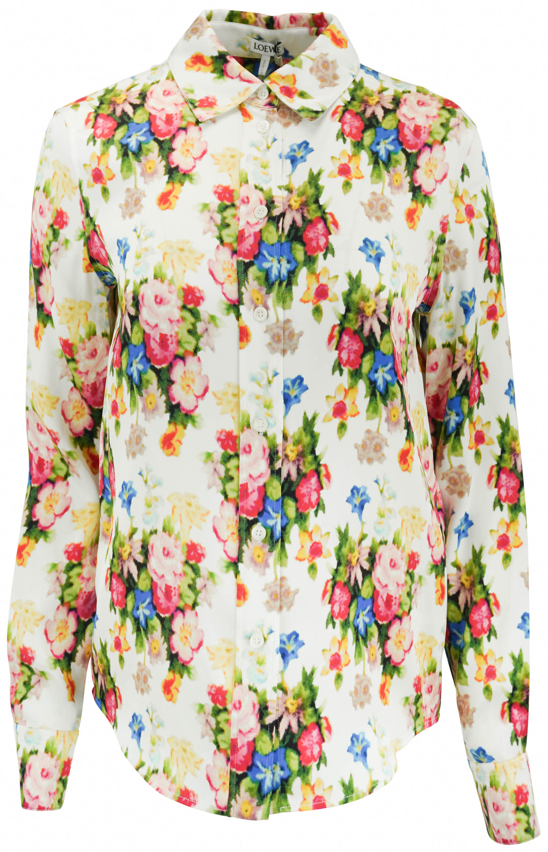 LOEWE Silk Floral Blouse in Multi - Discounts on LOEWE at UAL