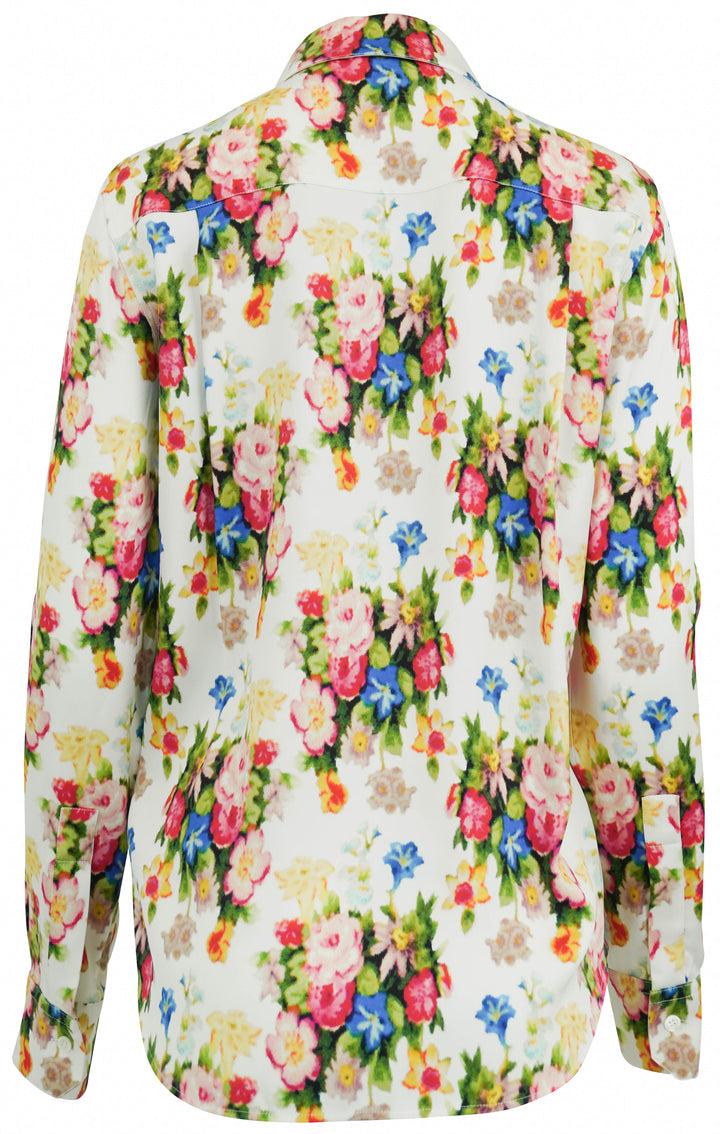 LOEWE Silk Floral Blouse in Multi - Discounts on LOEWE at UAL