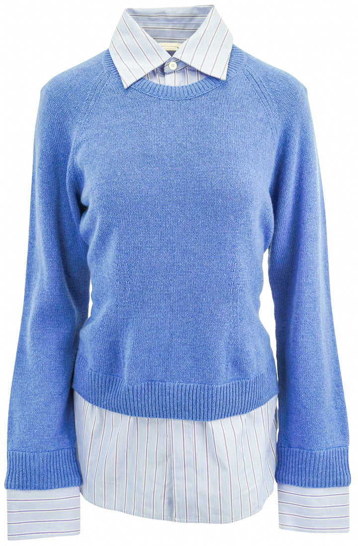 Stella McCartney Knit and Shirt Jumper in Blue - Discounts on Stella McCartney at UAL