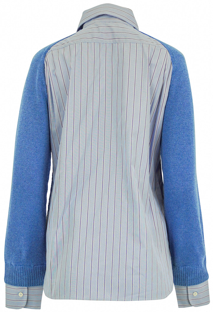 Stella McCartney Knit and Shirt Jumper in Blue - Discounts on Stella McCartney at UAL
