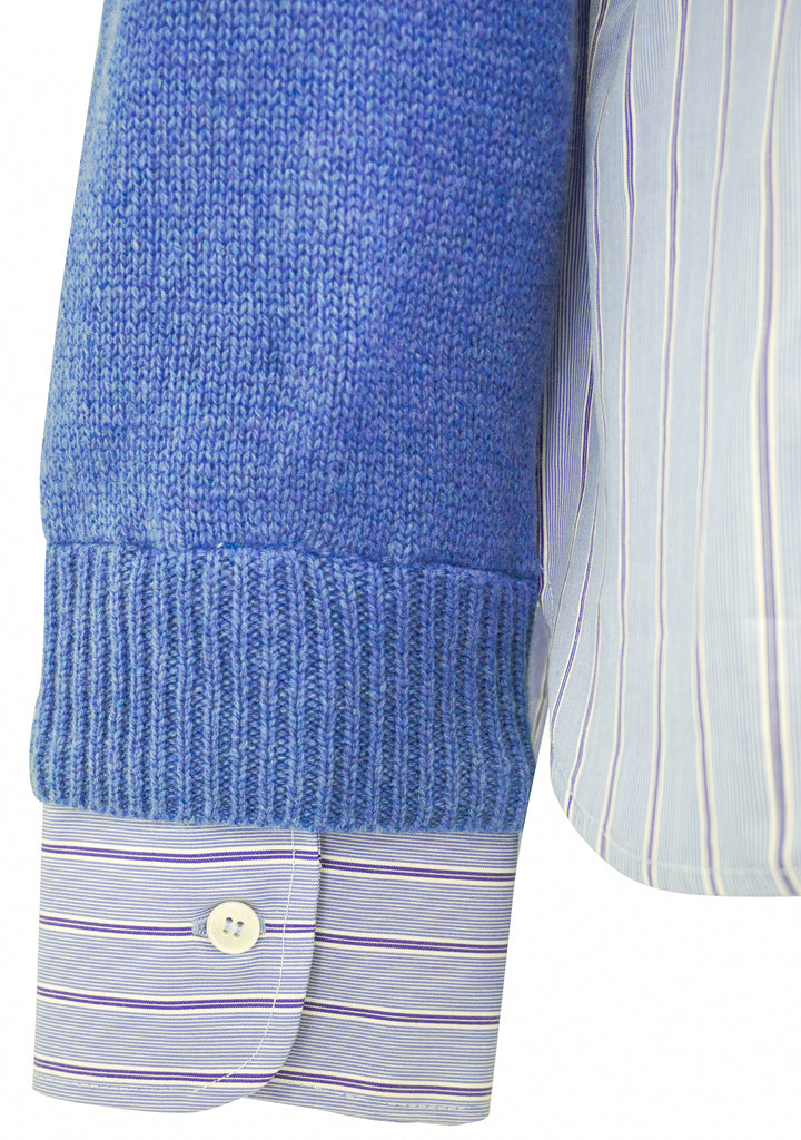 Stella McCartney Knit and Shirt Jumper in Blue - Discounts on Stella McCartney at UAL