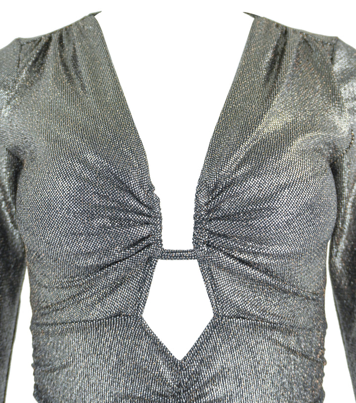 Isabel Marant Buffy Top in Metallic Black - Discounts on Isabel Marant at UAL