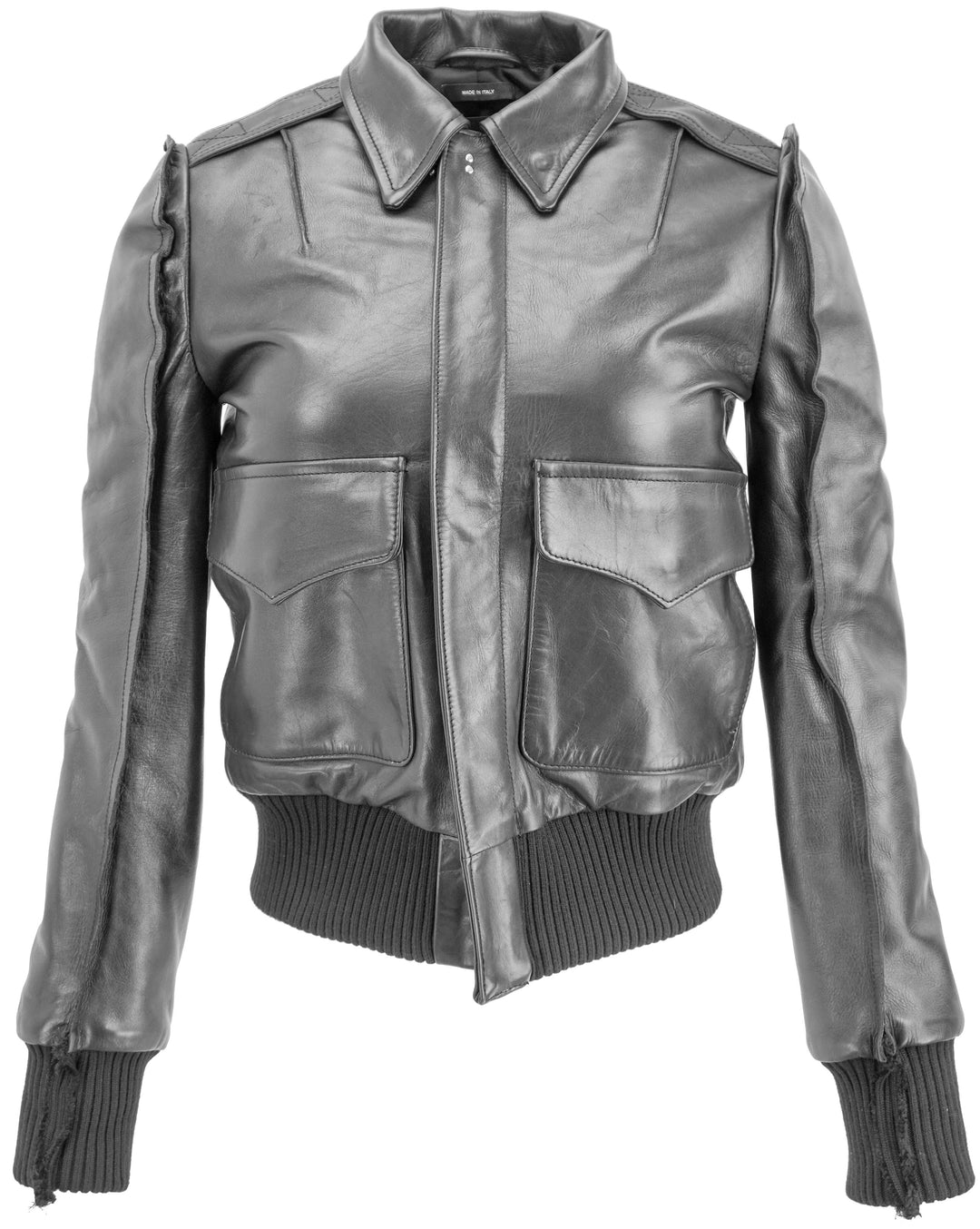 R13 Shrunken Leather Jacket in Black