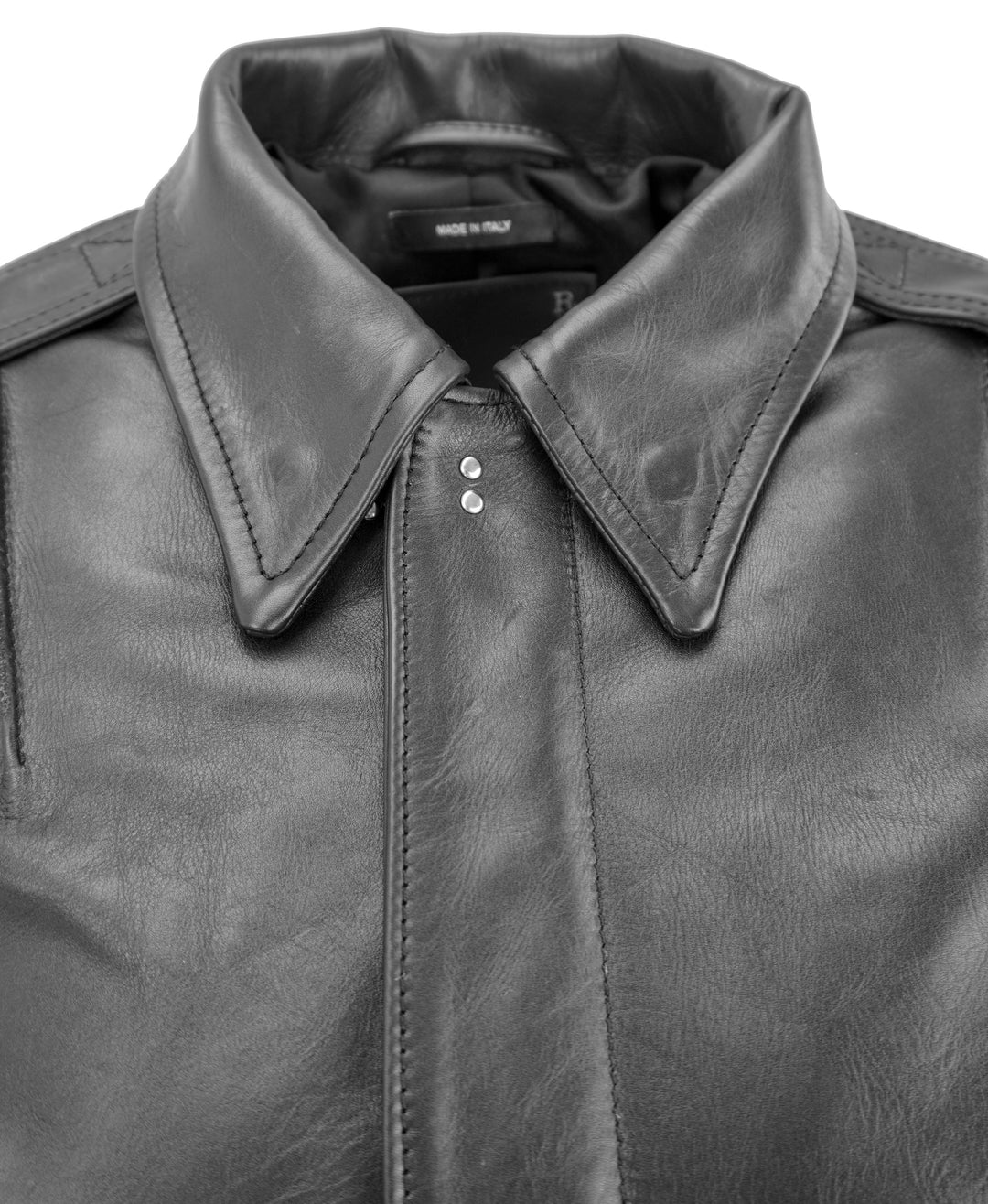 R13 Shrunken Leather Jacket in Black
