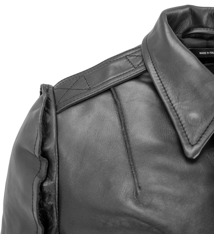 R13 Shrunken Leather Jacket in Black