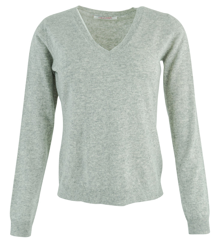 Organic by John Patrick V-Neck Sweater in Heather Grey - Discounts on Organic by John Patrick at UAL
